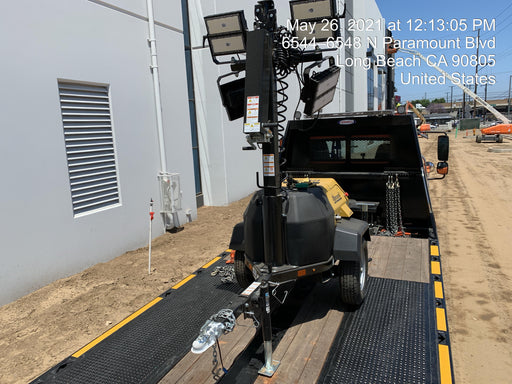 2021 Allmand NLV3GR (4) LED Light Fixture 350W, 23' Vertical Mast, 3kW Prime, Towable, Deep Sea L401, Leveling Jacks, Yanmar T4F 5.8hp