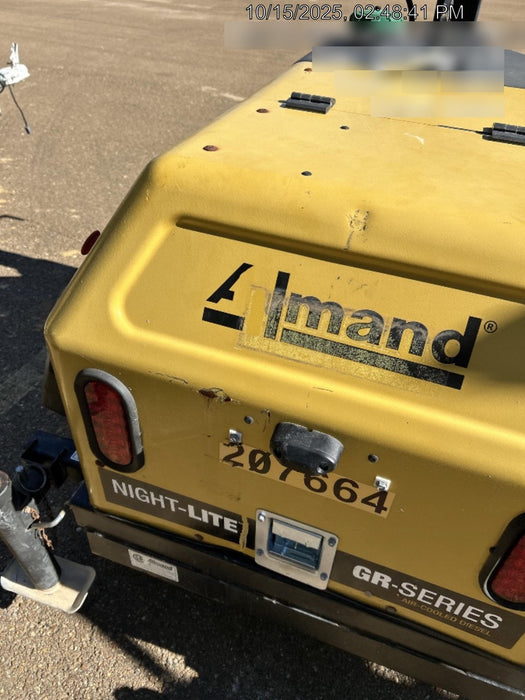 2022 Allmand NLV3GR (4) LED Light Fixture 350W, 23' Vertical Mast, 3kW Prime, Towable, Deep Sea L401, Leveling Jacks, Yanmar T4F 5.8hp