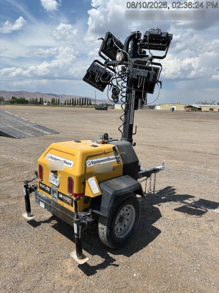 2021 Allmand NLV3GR (4) LED Light Fixture 350W, 23' Vertical Mast, 3kW Prime, Towable, Deep Sea L401, Leveling Jacks, Yanmar T4F 5.8hp