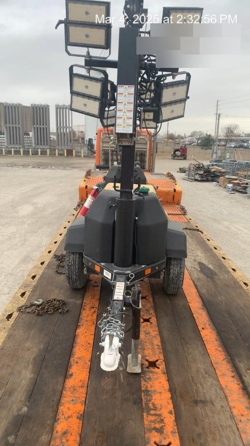 2022 Allmand NLV3GR (4) LED Light Fixture 350W, 23' Vertical Mast, 3kW Prime, Towable, ES Decals, T3