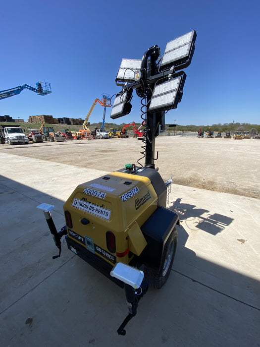 2022 Allmand NLV3GR (4) LED Light Fixture 350W, 23' Vertical Mast, 3kW Prime, Towable, Deep Sea L401, Leveling Jacks, Yanmar T4F 5.8hp