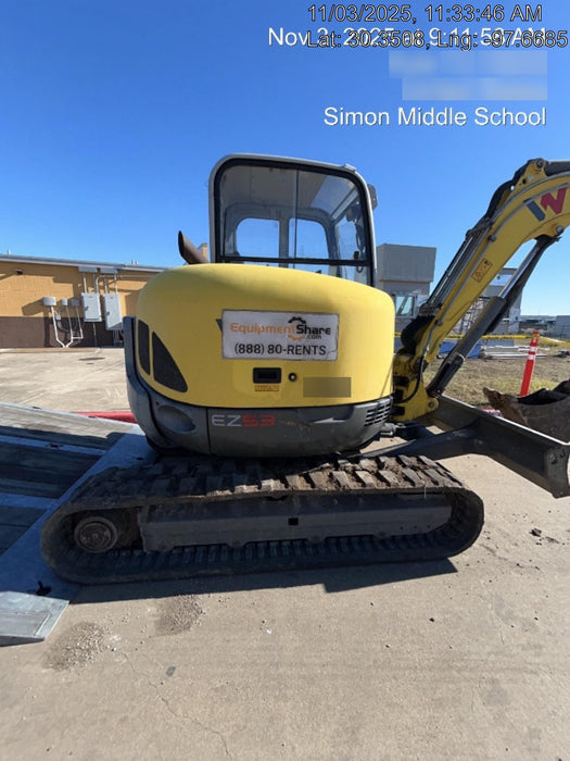 2018 Wacker Neuson EZ53 Wacker Neuson EZ53 12K Excavator, TRK,LGD,CAB,PC, Manual QC, Hydraulic Thumb, Buckets: 24", 18 12"