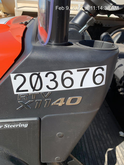 2022 Kubota RTV-X1140W-H Plastic Canopy, Windshield Acrylic Clear, LED Strobe Light, Wire Harness Kit, Back up Alarm