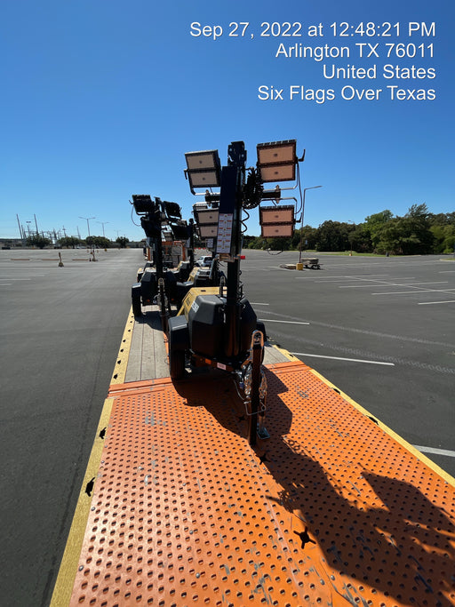 2022 Allmand NLV3GR (4) LED Light Fixture 350W, 23' Vertical Mast, 3kW Prime, Towable, ES Decals, T3