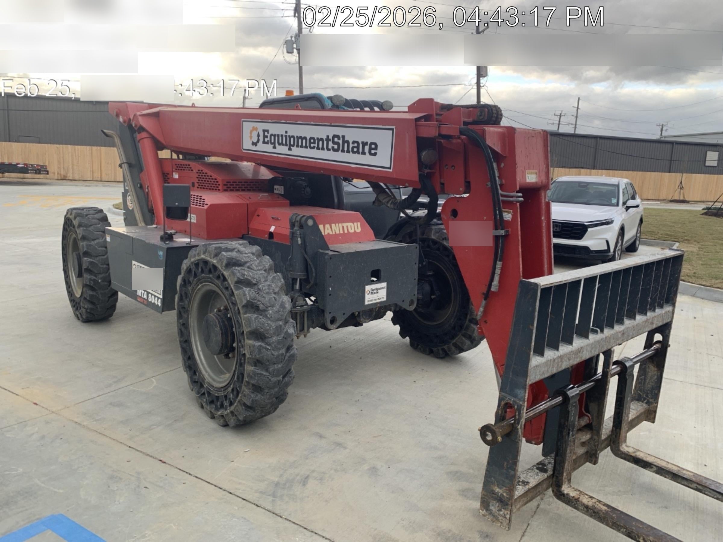 2018 Manitou MTA8044 MTA 8044 - 74 HP T4, Canopy, Worklights/Strobe, Beacon, 66" Carriage, 48" Forks, Solid Tires, Lift Hook, Aux Hydraulics