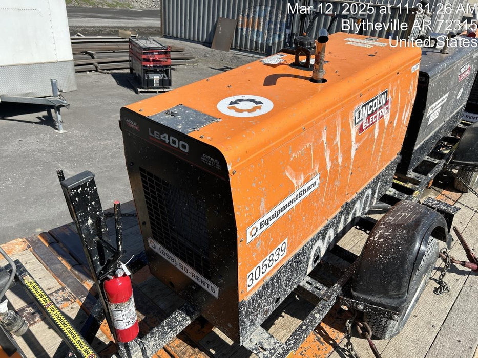 2023 Lincoln Electric LE400 Kubota V1505, Trlr, Cable Rack, Light Kit, ES Decals, T3