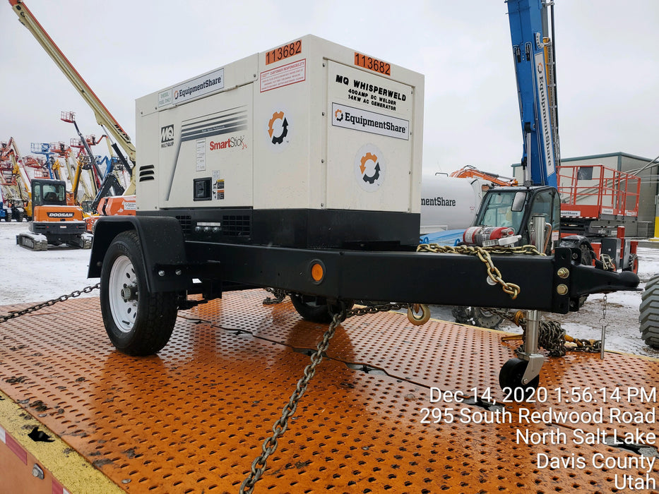 2020 Multiquip DLW400ESA4 400 amp Welder, 14kW, 120/240V, T4F Kubota, Trailer