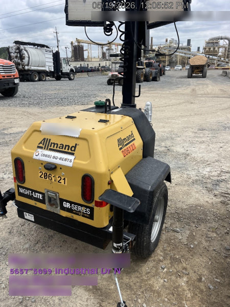 2022 Allmand NLV3GR (4) LED Light Fixture 350W, 23' Vertical Mast, 3kW Prime, Towable, Deep Sea L401, Leveling Jacks, Yanmar T4F 5.8hp