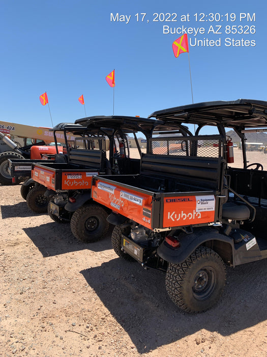 2022 Kubota RTV-X1140W-H Plastic Canopy, Windshield Acrylic Clear, LED Strobe Light, Wire Harness Kit, Back up Alarm