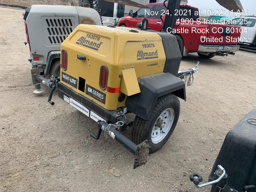 2021 Allmand NLV3GR (4) LED Light Fixture 350W, 23' Vertical Mast, 3kW Prime, Towable, Deep Sea L401, Leveling Jacks, Yanmar T4F 5.8hp