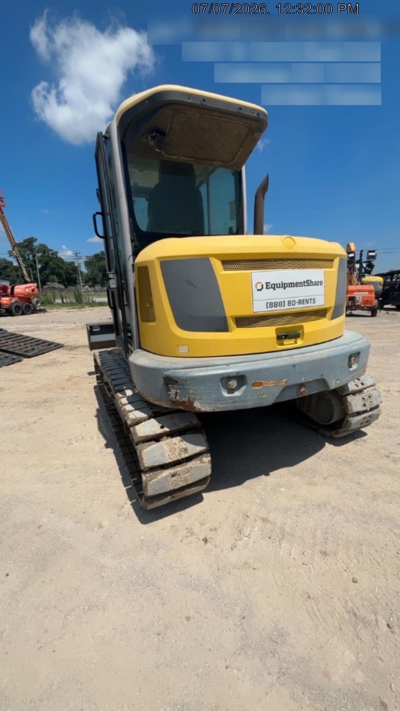 Wacker Neuson ET90 Enclosed Cab, Hybrid Tracks, Long Dipperstick, Bucket