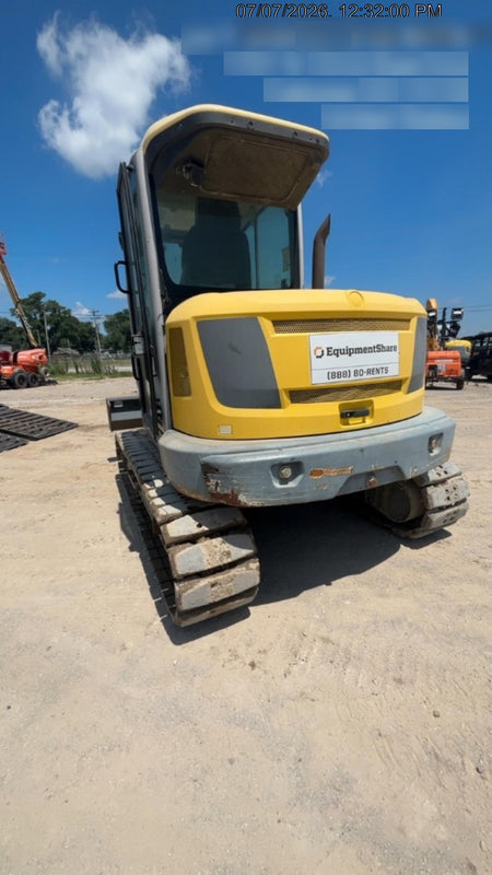 Wacker Neuson ET90 Enclosed Cab, Hybrid Tracks, Long Dipperstick, Bucket