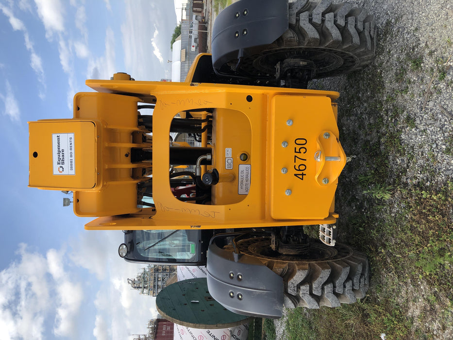 2019 JCB 509-42 Cab/Heat/Air, 74 HP, Solid Tires, STD Worklight, Beacon, Aux Hydraulics, Lifting Eye, Back up Alarm w/66" Carriage/60" Forks