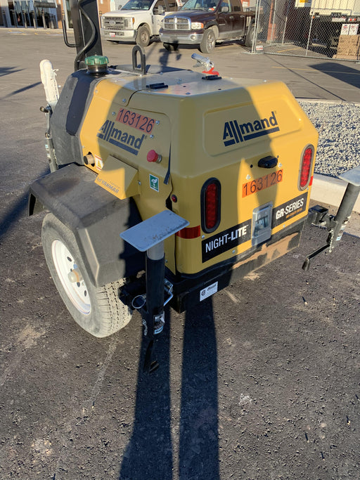 2021 Allmand NLV3GR (4) LED Light Fixture 350W, 23' Vertical Mast, 3kW Prime, Towable, Deep Sea L401, Leveling Jacks, Yanmar T4F 5.8hp