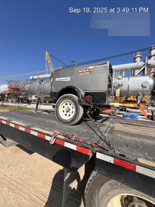 2019 Lincoln Electric Vantage 322 Welder Ready-Pak 3, Two wheel trailer, Fender and Light kit, Cable Rack
