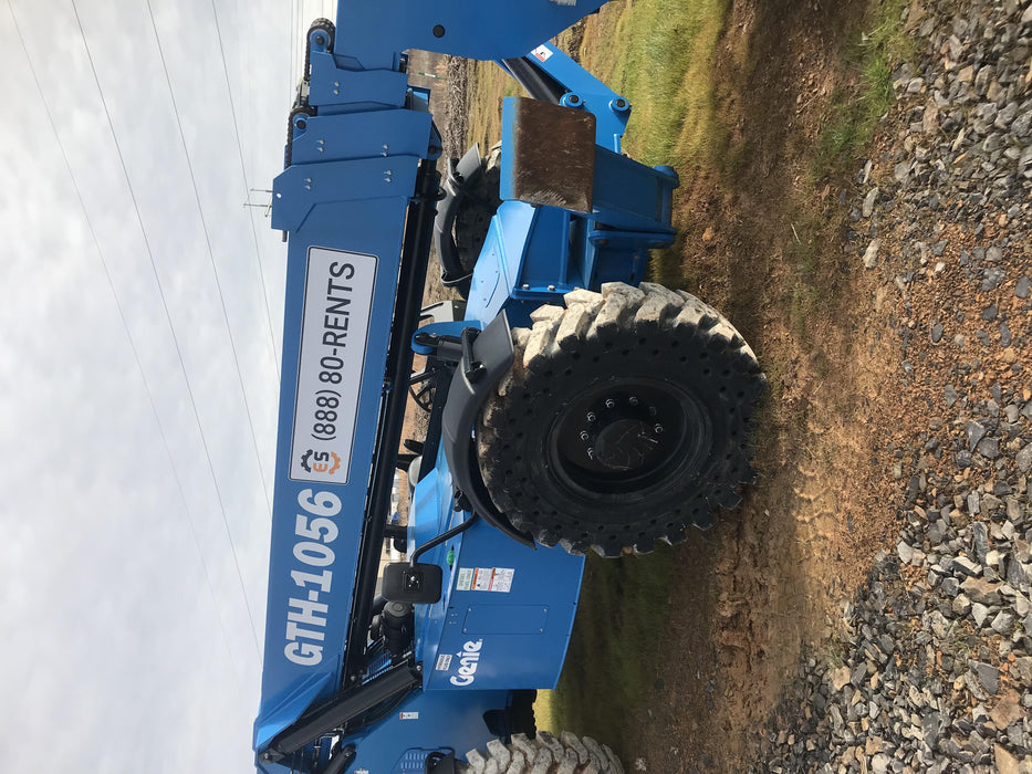 2019 Genie GTH-1056 Canopy, Solid RT Tires, LED Work Lights, Beacon 60" QA Carriage, 60" Forks