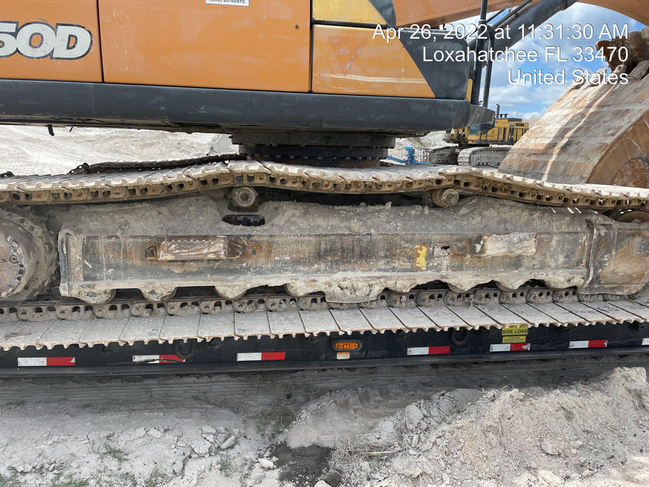 2015 Case CX350D CAB A/C, 13'-3" ARM, STEEL TRACKS, THUMB