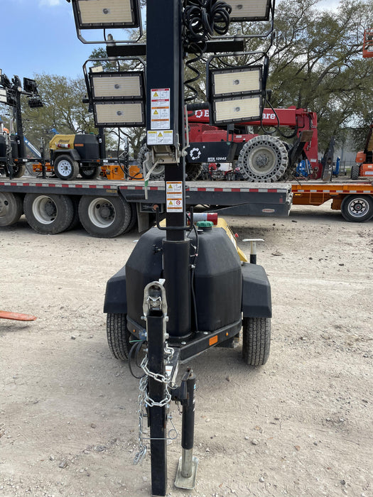 2022 Allmand NLV3GR (4) LED Light Fixture 350W, 23' Vertical Mast, 3kW Prime, Towable, Deep Sea L401, Leveling Jacks, Yanmar T4F 5.8hp