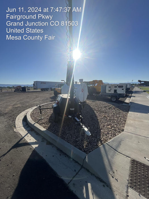 2022 Allmand NLV3GR (4) LED Light Fixture 350W, 23' Vertical Mast, 3kW Prime, Towable, ES Decals, T3