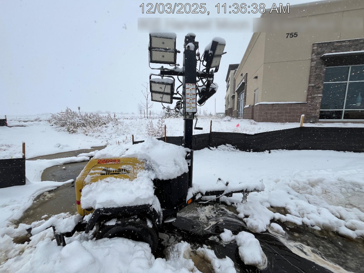2022 Allmand NLV3GR (4) LED Light Fixture 350W, 23' Vertical Mast, 3kW Prime, Towable, ES Decals, T3