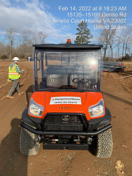 2021 Kubota RTV-X1140W-H Plastic Canopy, Windshield Acrylic Clear, LED Strobe Light, Wire Harness Kit, Back up Alarm