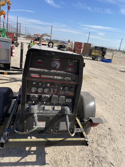 2019 Lincoln Electric Vantage 322 Ready-Pak 3, Two Wheel Trailer, Fender and Light Kit, Cable Rack