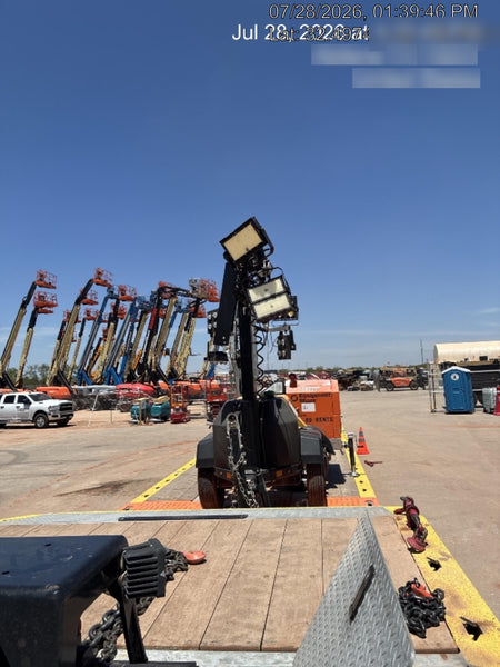 2022 Allmand NLV3GR (4) LED Light Fixture 350W, 23' Vertical Mast, 3kW Prime, Towable, Deep Sea L401, Leveling Jacks, Yanmar T4F 5.8hp
