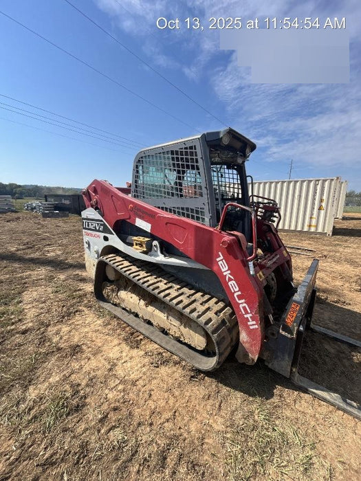 2019 Takeuchi TL12V2C Cab/Heat/Air w/Auxiliary Hydraulics, 2 Speed, Hydraulic QC 80" Tooth Bucket, 48" Pallet Forks
