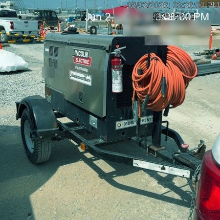2019 Lincoln Electric Vantage 322 Welder Ready-Pak 3, Two wheel trailer, Fender and Light kit, Cable Rack