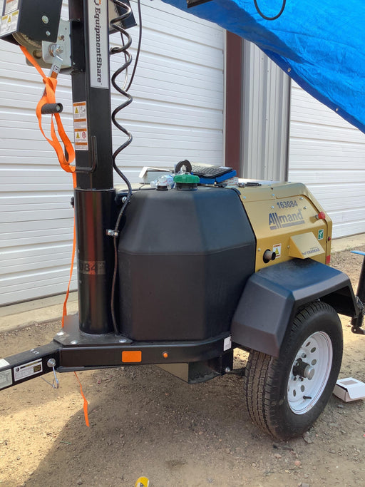 2021 Allmand NLV3GR (4) LED Light Fixture 350W, 23' Vertical Mast, 3kW Prime, Towable, Deep Sea L401, Leveling Jacks, Yanmar T4F 5.8hp