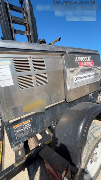 2019 Lincoln Electric Vantage 322 Welder Ready-Pak 3, Two wheel trailer, Fender and Light kit, Cable Rack