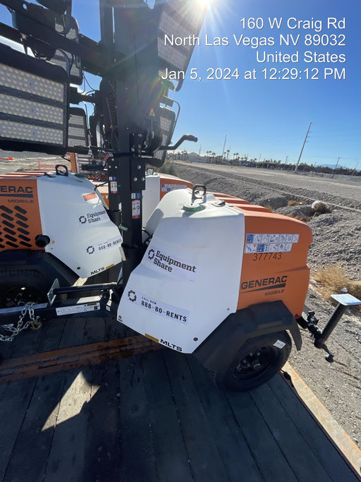 2023 Generac MLT2 Diesel, Flex Switch 120V Input, Powerzone Controller, 
(4) 320W LED Lights, 4kW Generator, 39.9 Gal Fuel Tank, 2" Ball, T3