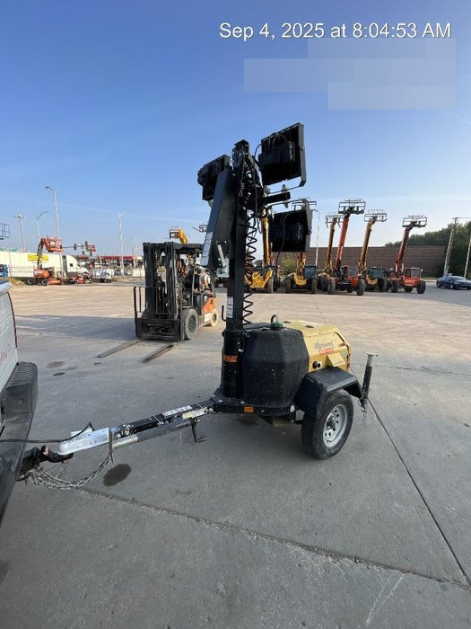 2020 Allmand NLV3GR (4) LED Light Fixture 350W, 23' Vertical Mast, 3kW Prime, Towable, Deep Sea L401, Leveling Jacks, Yanmar T4F 5.8hp