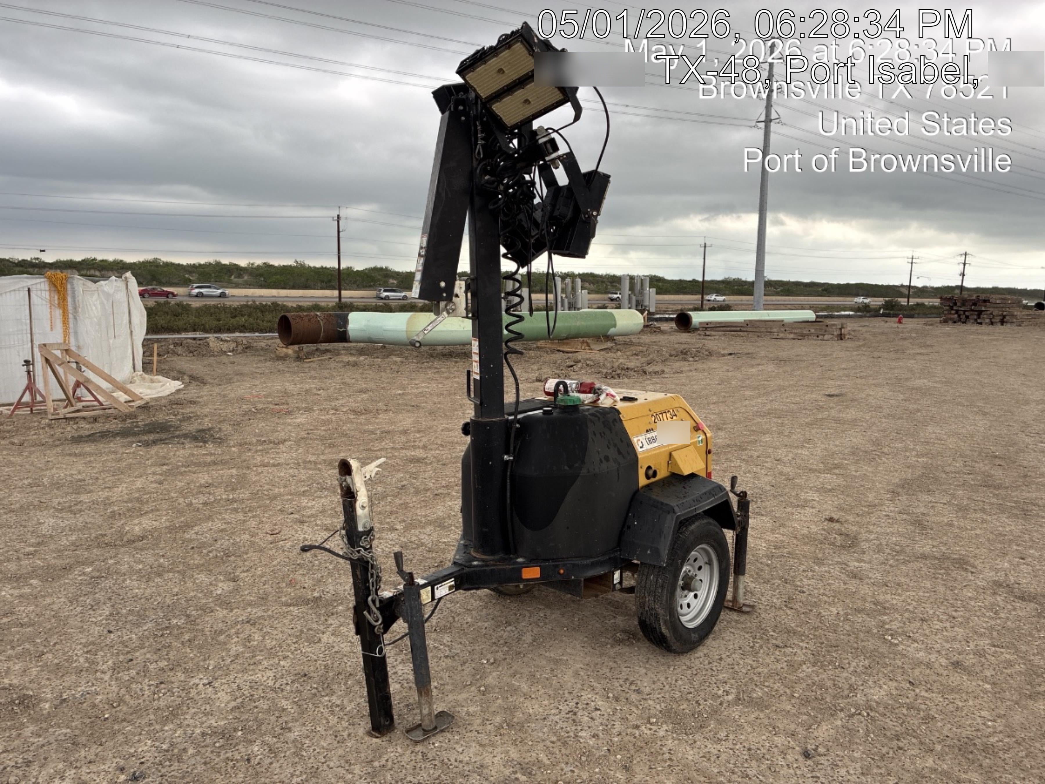 2022 Allmand NLV3GR (4) LED Light Fixture 350W, 23' Vertical Mast, 3kW Prime, Towable, Deep Sea L401, Leveling Jacks, Yanmar T4F 5.8hp