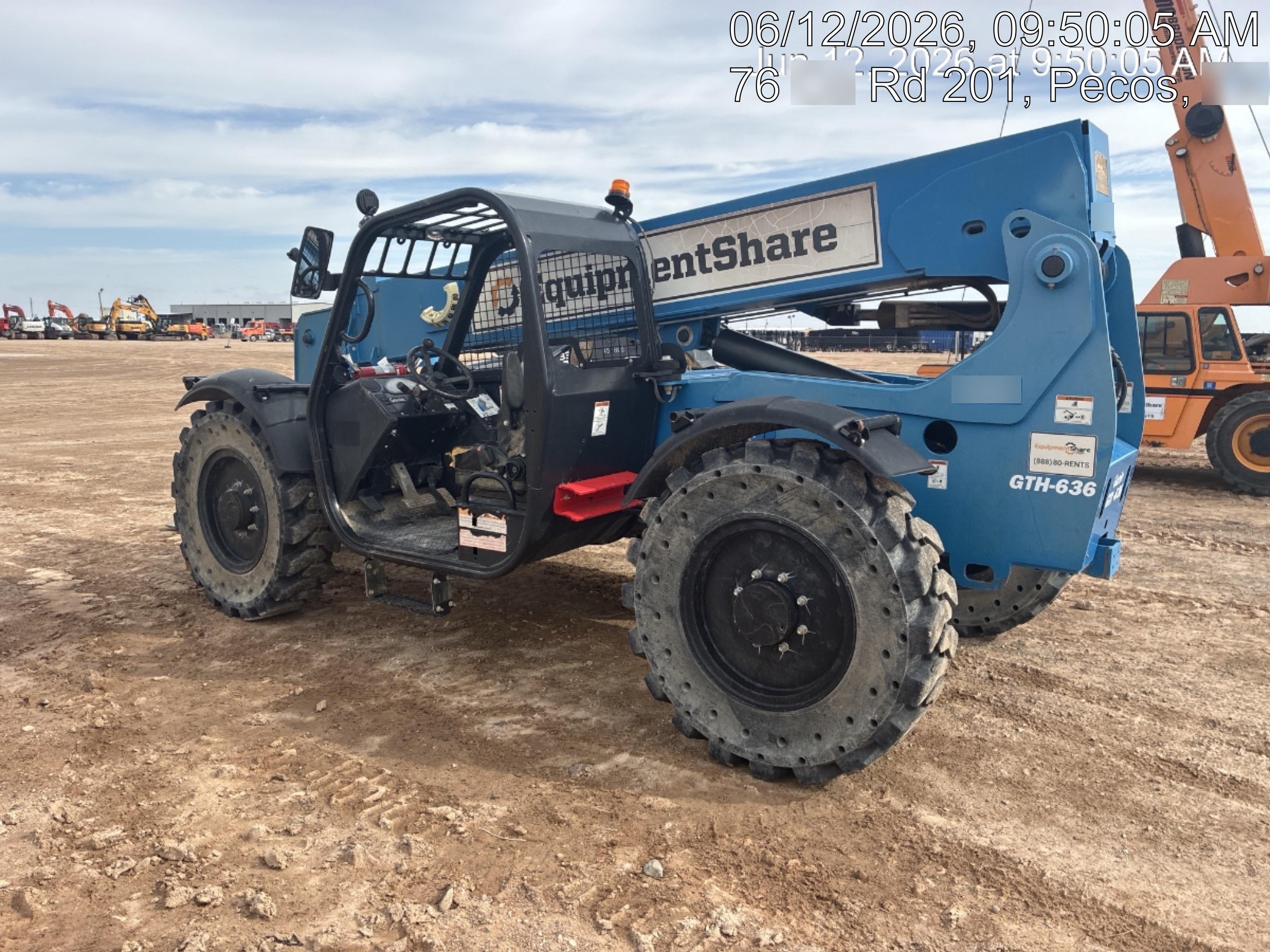 2019 Genie GTH-636 Canopy, Solid RT Tires, LED Work Lights, Beacon 60" QA Carriage, 48" Forks