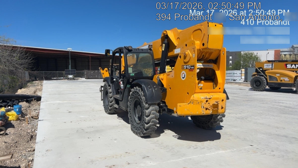 2020 JCB 510-56 Canopy, Solid Tires, Work Lights, Beacon, Aux Hydraulics, Back up Alarm, Lifting Eye, ES Decals