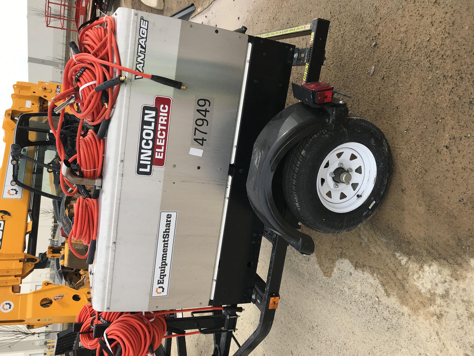 2019 Lincoln Electric Vantage 322 Ready-Pak 3, Two Wheel Trailer, Fender and Light Kit, Cable Rack