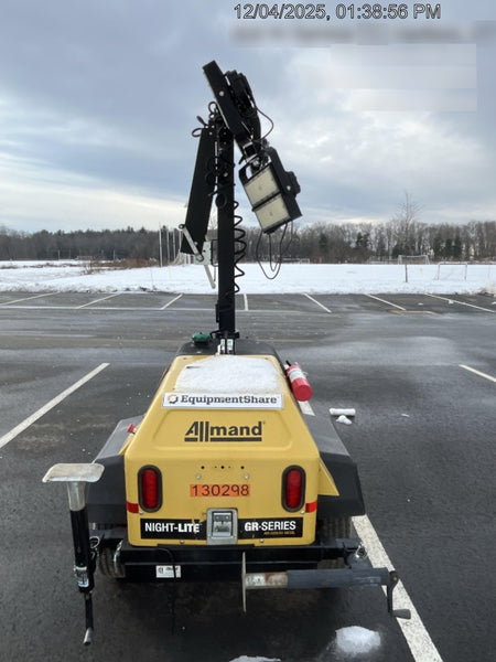 2021 Allmand NLV3GR (4) LED Light Fixture 350W, 23' Vertical Mast, 3kW Prime, Towable, Deep Sea L401, Leveling Jacks, Yanmar T4F 5.8hp