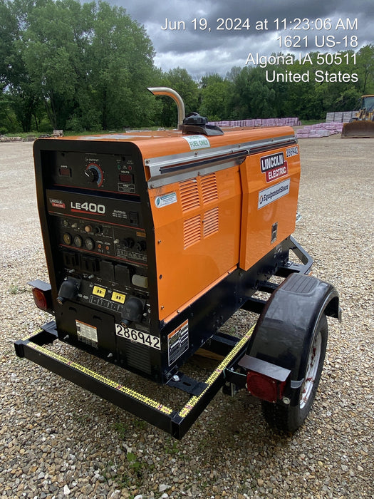 2022 Lincoln Electric LE400 Kubota V1505, Trlr, Cable Rack, Light Kit, ES Decals, T3