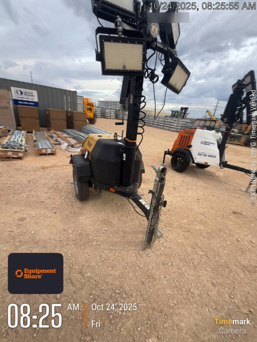 2022 Allmand NLV3GR (4) LED Light Fixture 350W, 23' Vertical Mast, 3kW Prime, Towable, Deep Sea L401, Leveling Jacks, Yanmar T4F 5.8hp