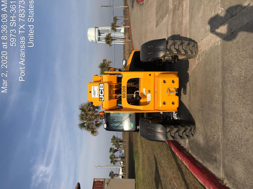 2020 JCB 506-36 Cab/Heat/Air, 74 HP, Solid Tires, STD Worklight, Beacon, Aux Hydraulics, Lifting Eye, Back up Alarm w/48" Carriage/48" Forks