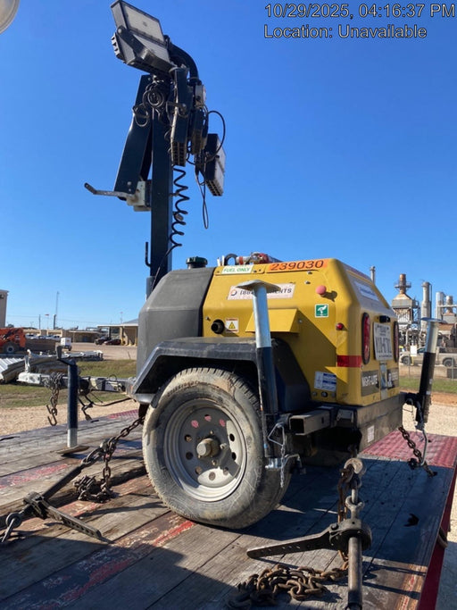 2022 Allmand NLV3GR (4) LED Light Fixture 350W, 23' Vertical Mast, 3kW Prime, Towable, Deep Sea L401, Leveling Jacks, Yanmar T4F 5.8hp