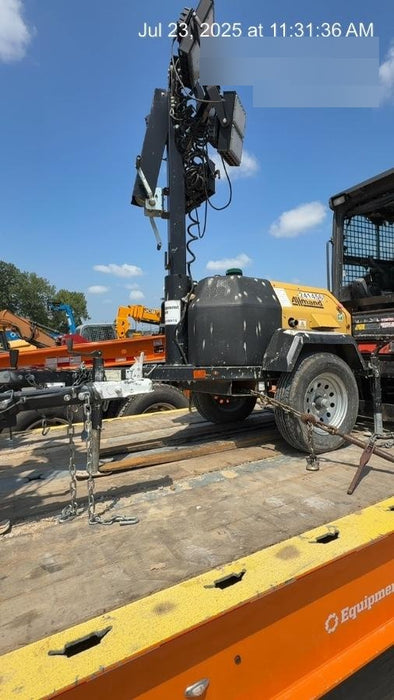 2022 Allmand NLV3GR (4) LED Light Fixture 350W, 23' Vertical Mast, 3kW Prime, Towable, Deep Sea L401, Leveling Jacks, Yanmar T4F 5.8hp