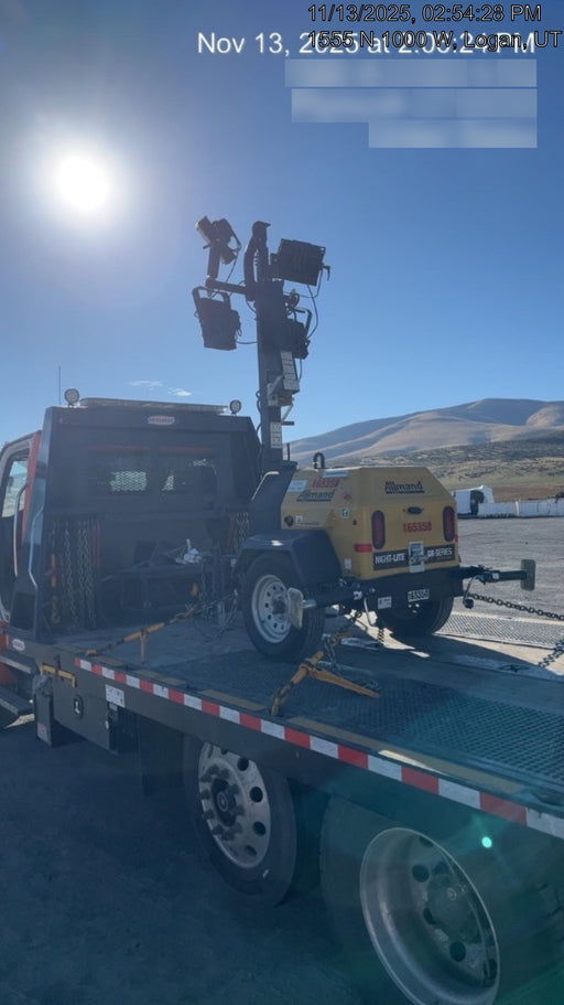 2021 Allmand NLV3GR (4) LED Light Fixture 350W, 23' Vertical Mast, 3kW Prime, Towable, Deep Sea L401, Leveling Jacks, Yanmar T4F 5.8hp