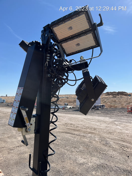 2022 Allmand NLV3GR (4) LED Light Fixture 350W, 23' Vertical Mast, 3kW Prime, Towable, ES Decals, T3