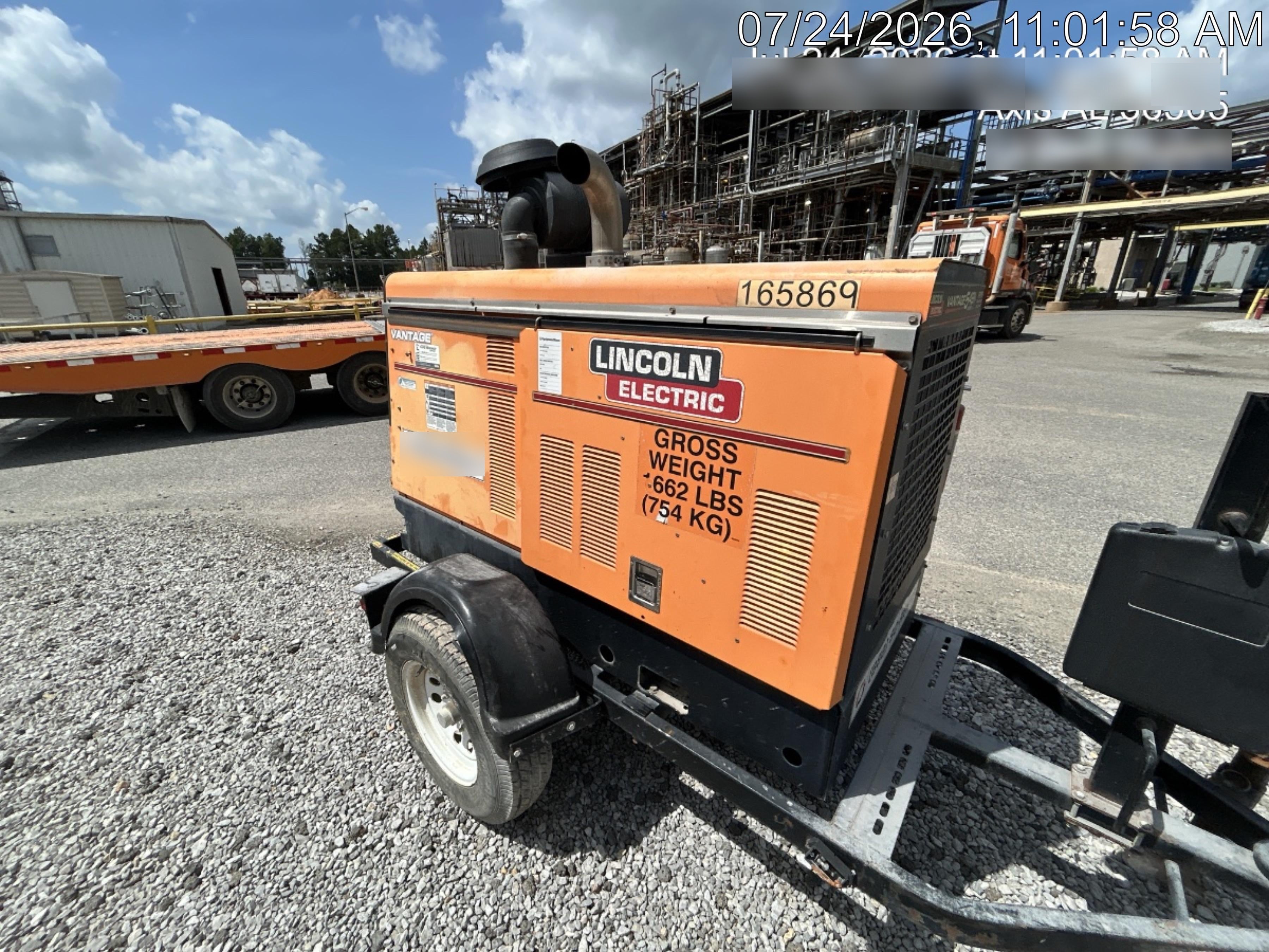 2021 Lincoln Electric Vantage 549X Ready Pak 3, ORANGE (includes trailer, cable rack, fender light kit)