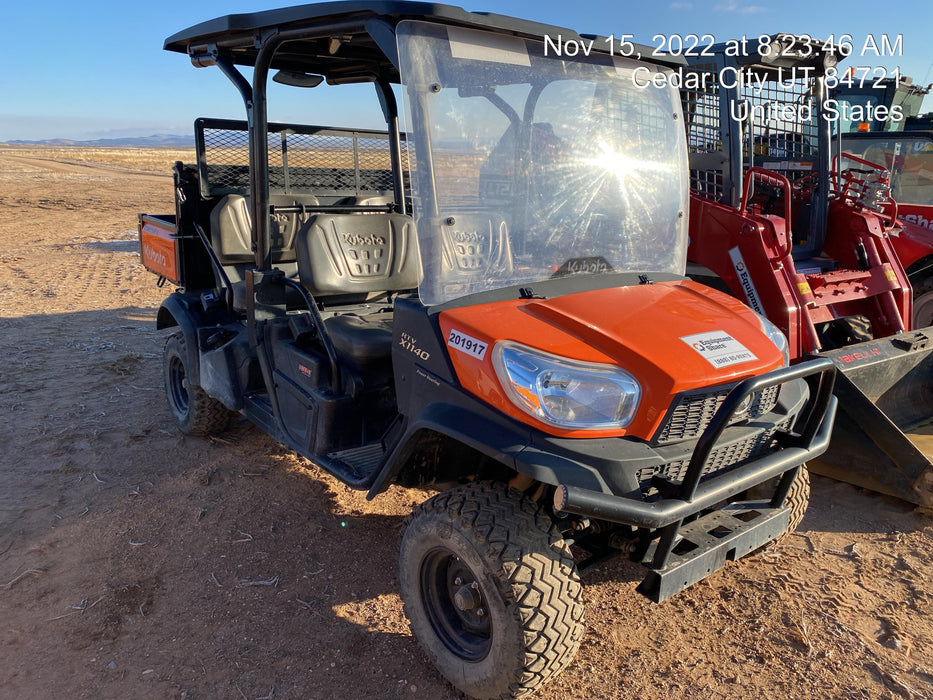 2022 Kubota RTV-X1140W-H Plastic Canopy, Windshield Acrylic Clear, LED Strobe Light, Wire Harness Kit, Back up Alarm