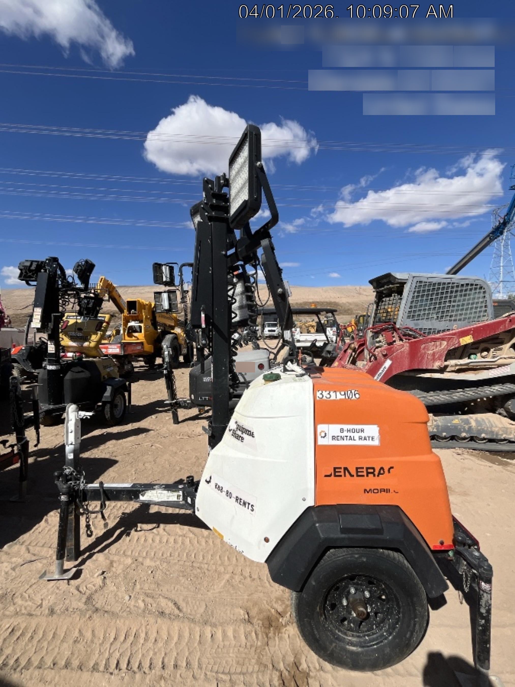2023 Generac MLT2 Diesel, Flex Switch 120V Input, Powerzone Controller, (4) 320W LED Lights, 4kW Generator, 39.9 Gal Fuel Tank, 2" Ball, T3