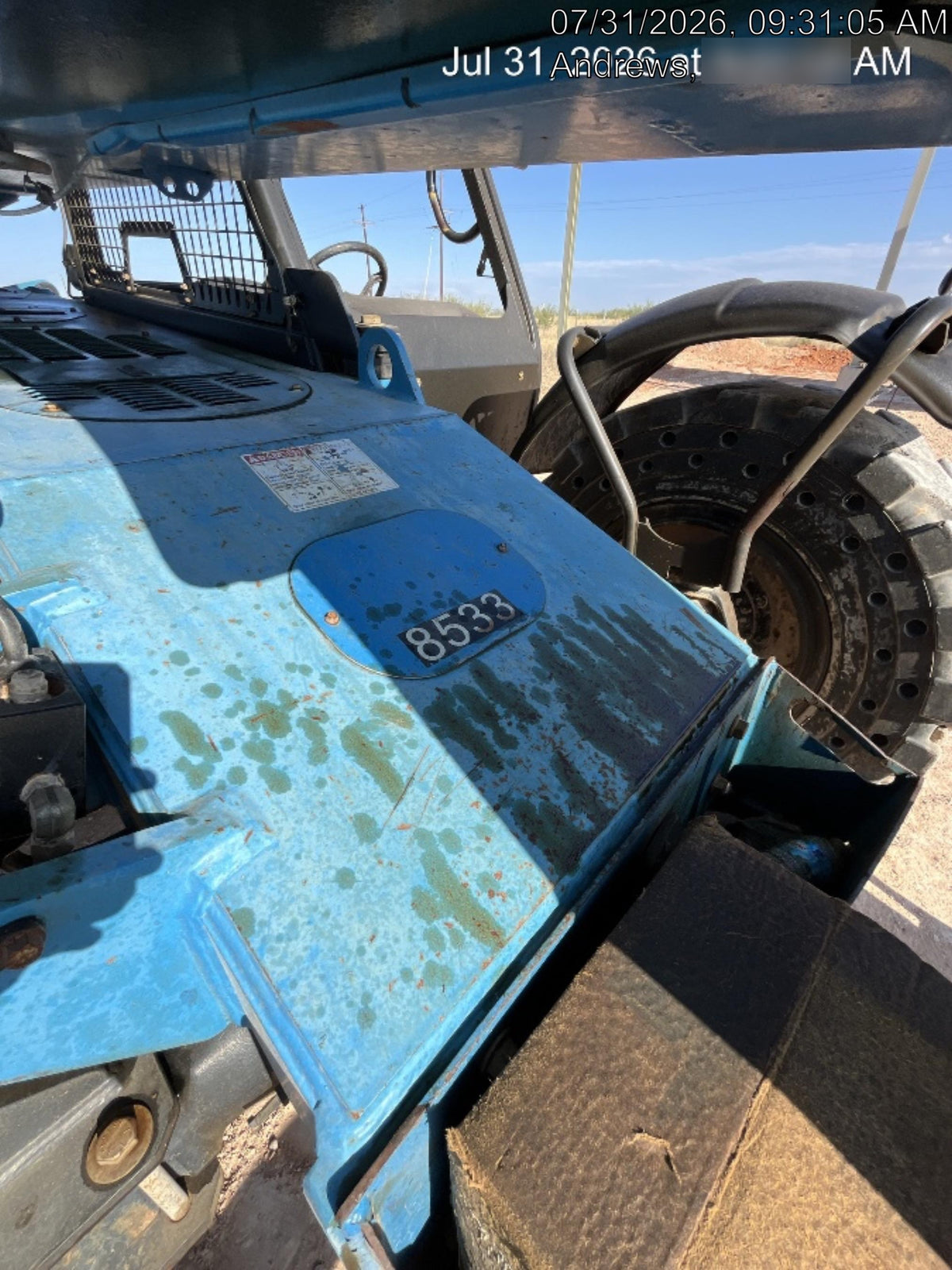 2018 Genie GTH-844 Genie GTH-844D w/Open ROPS, Solid Tires, Work Light/Beacon, 60" Carriage and Forks