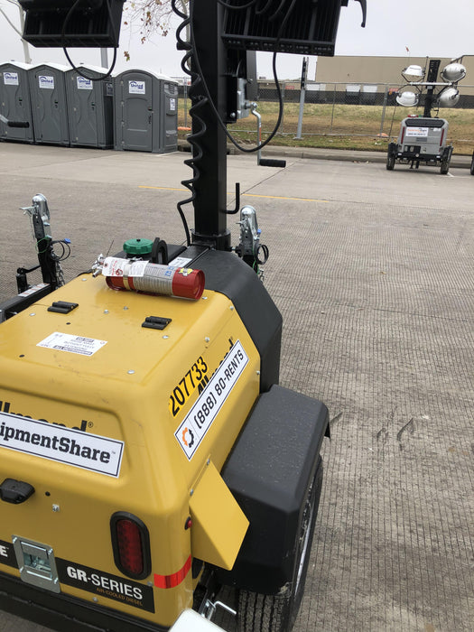 2022 Allmand NLV3GR (4) LED Light Fixture 350W, 23' Vertical Mast, 3kW Prime, Towable, Deep Sea L401, Leveling Jacks, Yanmar T4F 5.8hp